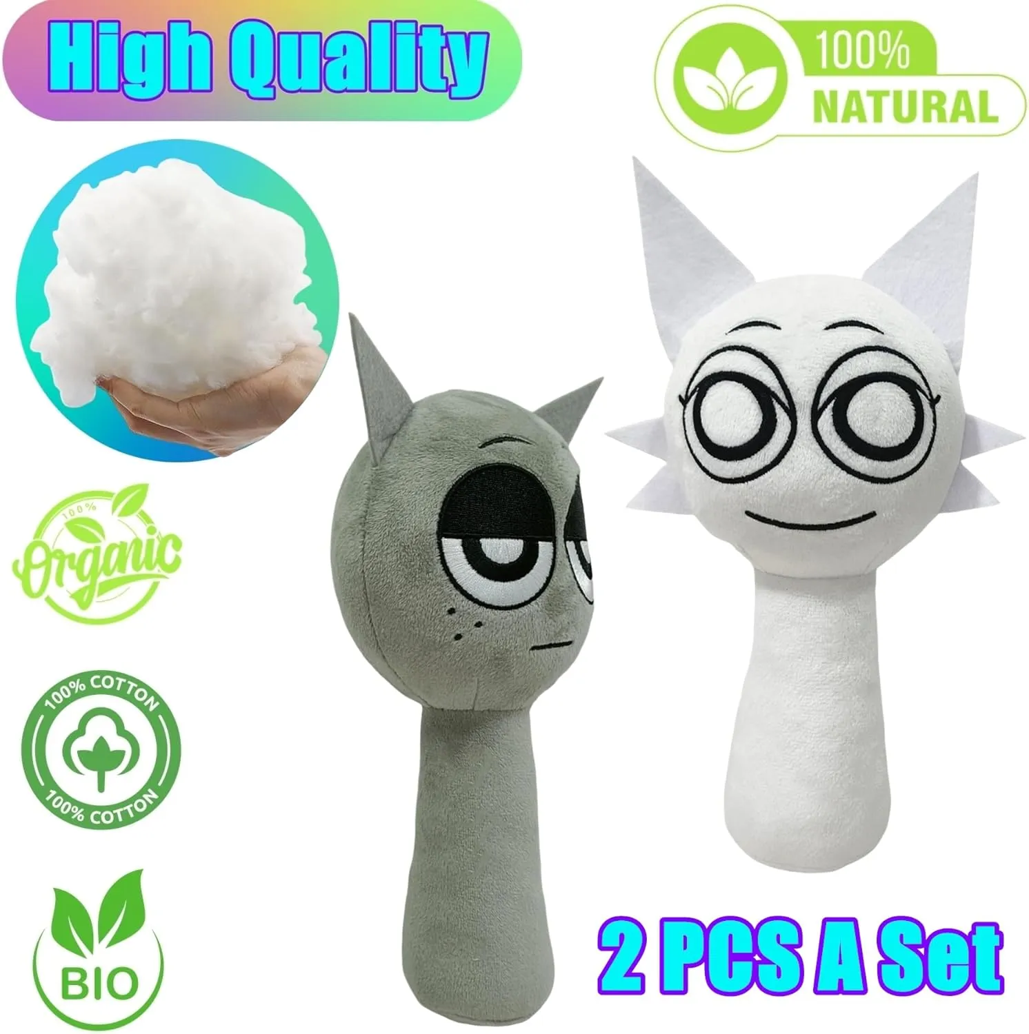 Sprunki Plush, 10'' Sprunky Wenda and Gray Plushies, Sprunk Soft and Funs Stuffed Toys Dolls for Fans and Friends Birthday