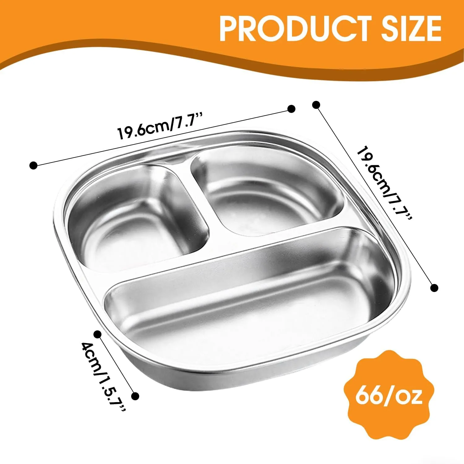 Stainless Steel Kids Plates with Suction Base & Lids | 3-Pack Non-Toxic Toddler Dinnerware Set | 316L Dishwasher-Safe, Spill-Proof Design for Daycare, Travel, Home Use