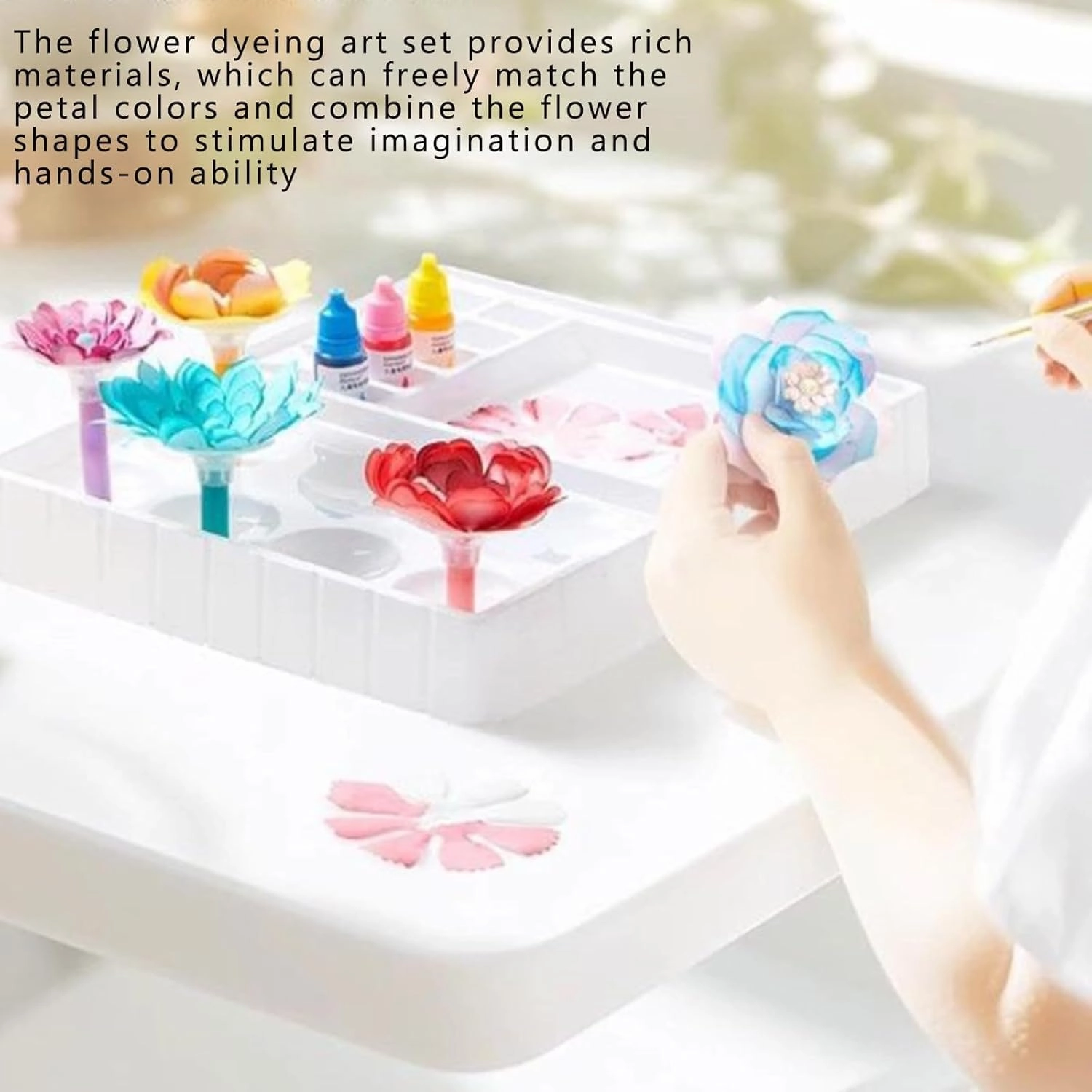 Star Helio BloomJoy Magic Petal Flower Art Kit, Bloom Joy Colored Flowers Creative Toys-DIY Paper Flower Craft kit, Mess Free DIY Creative Activity, Free to Match Colors Fun & Educational Arts (1pc)