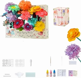 Star Helio BloomJoy Magic Petal Flower Art Kit, Bloom Joy Colored Flowers Creative Toys-DIY Paper Flower Craft kit, Mess Free DIY Creative Activity, Free to Match Colors Fun & Educational Arts (1pc)