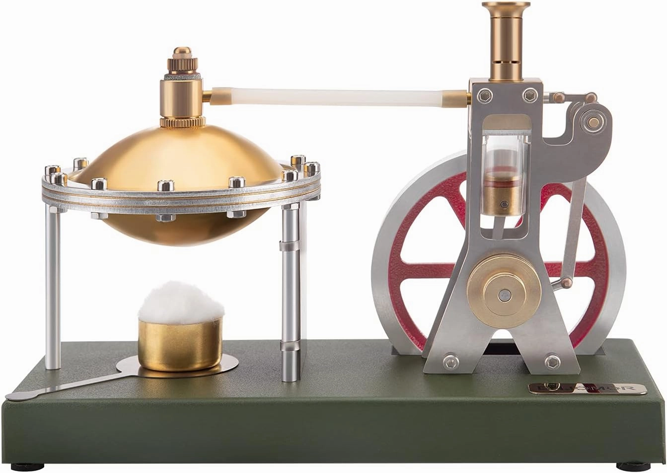 Steam Engine Kit That Runs, DIY Assembly Retro Steam Engine Model with Boiler Support and Additional Load Mini Steam Generator and Lamp Scene, Creative Gifts for Physics Lover (Steam Engine 2 in 1)