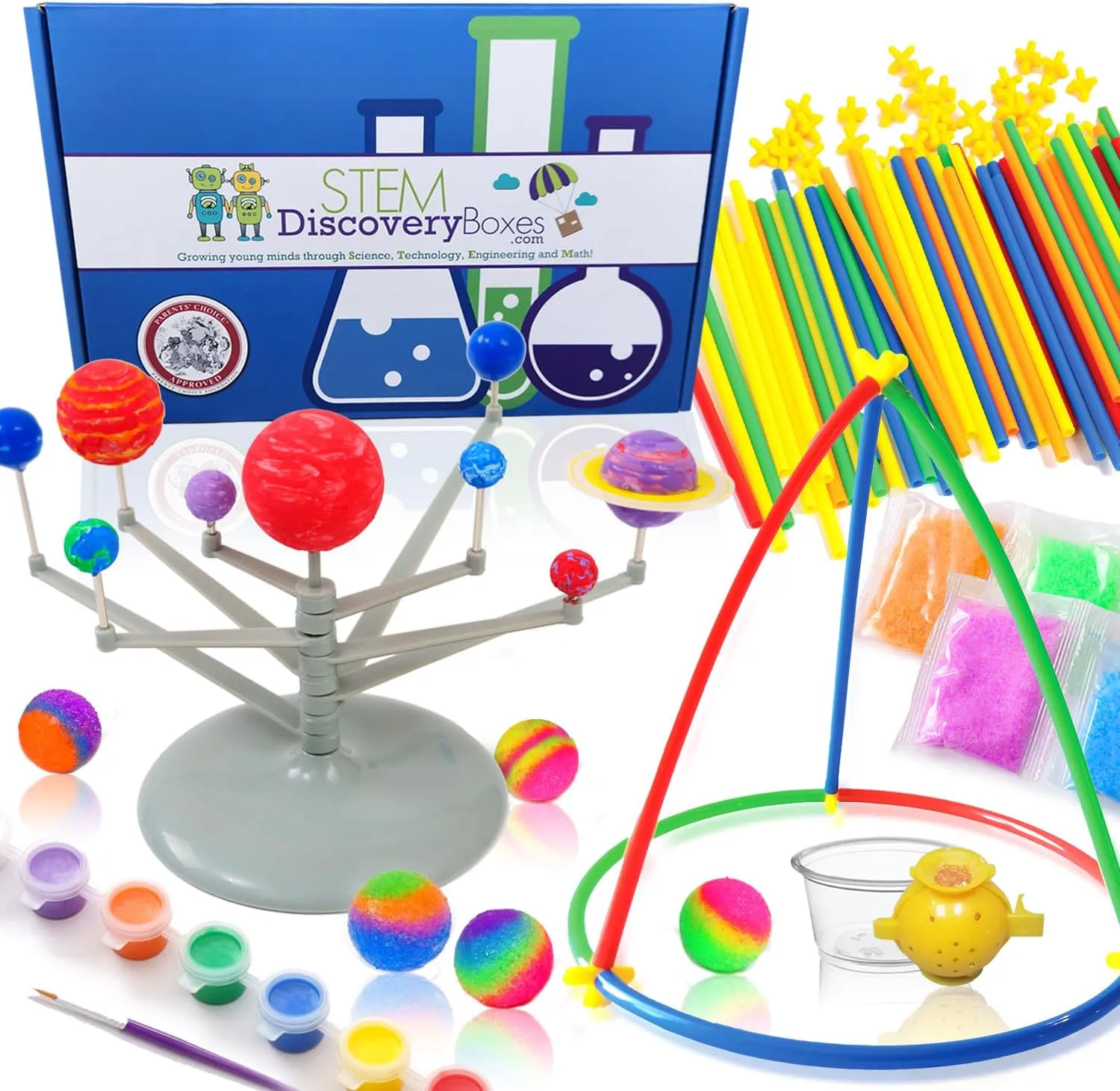 STEM Discovery Box - 6 Monthly Subscription Kits w/ 18 Projects - Summertime Learning - Science, Technology, Engineering, Mathematics - Experiment Activity Build Sets - Girls Boys Kids Ages 7-12