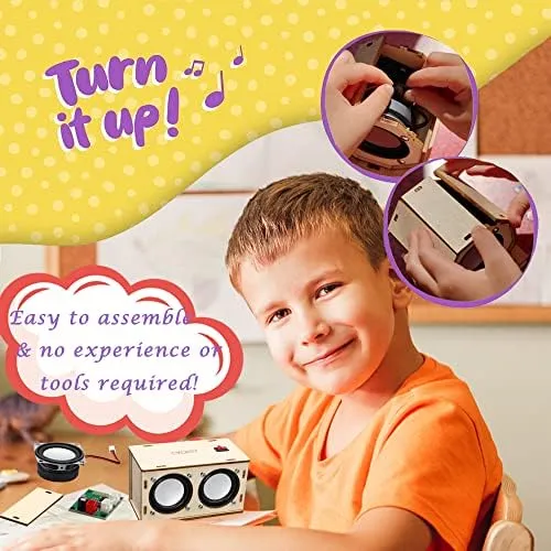 STEM Projects for Kids & Adults Build Your Own Bluetooth Speaker - Science Experiment Electronics Kit | Beginner's Starter DIY Set,STEM Gifts for Teenage Girls   Boys Ages 10 and Up (Dual Speakers)