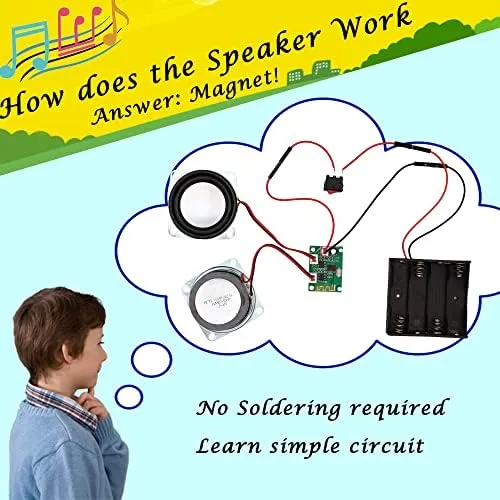 STEM Projects for Kids & Adults Build Your Own Bluetooth Speaker - Science Experiment Electronics Kit | Beginner's Starter DIY Set,STEM Gifts for Teenage Girls   Boys Ages 10 and Up (Dual Speakers)