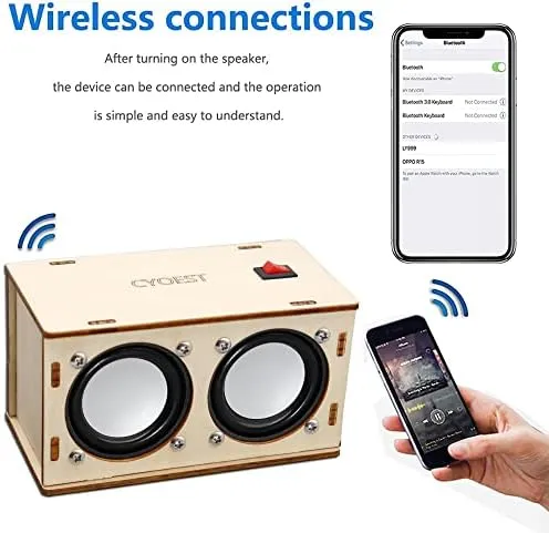 STEM Projects for Kids & Adults Build Your Own Bluetooth Speaker - Science Experiment Electronics Kit | Beginner's Starter DIY Set,STEM Gifts for Teenage Girls   Boys Ages 10 and Up (Dual Speakers)