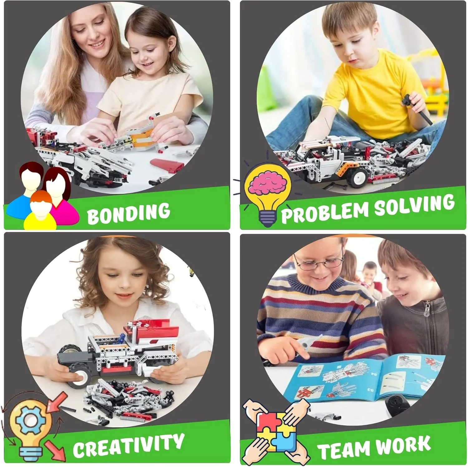 STEM Remote Control Car Building Toy Set for Kids 2 in 1 Snap Together Model Cars Kit to Build with 326 Pieces Cool Engineering Project Best Birthday Gifts for Boys Age 7-12   Years Old