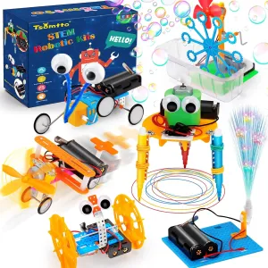 STEM Robotics Kit 6 Set Science Experiments Project Activities for Kids 6-8 8-12 Engineering Building Toy Electronic Motor Robot Craft for Boy 5 6 7 8 9 10 12  Year Old Girl Gift Summer Outdoor Toy