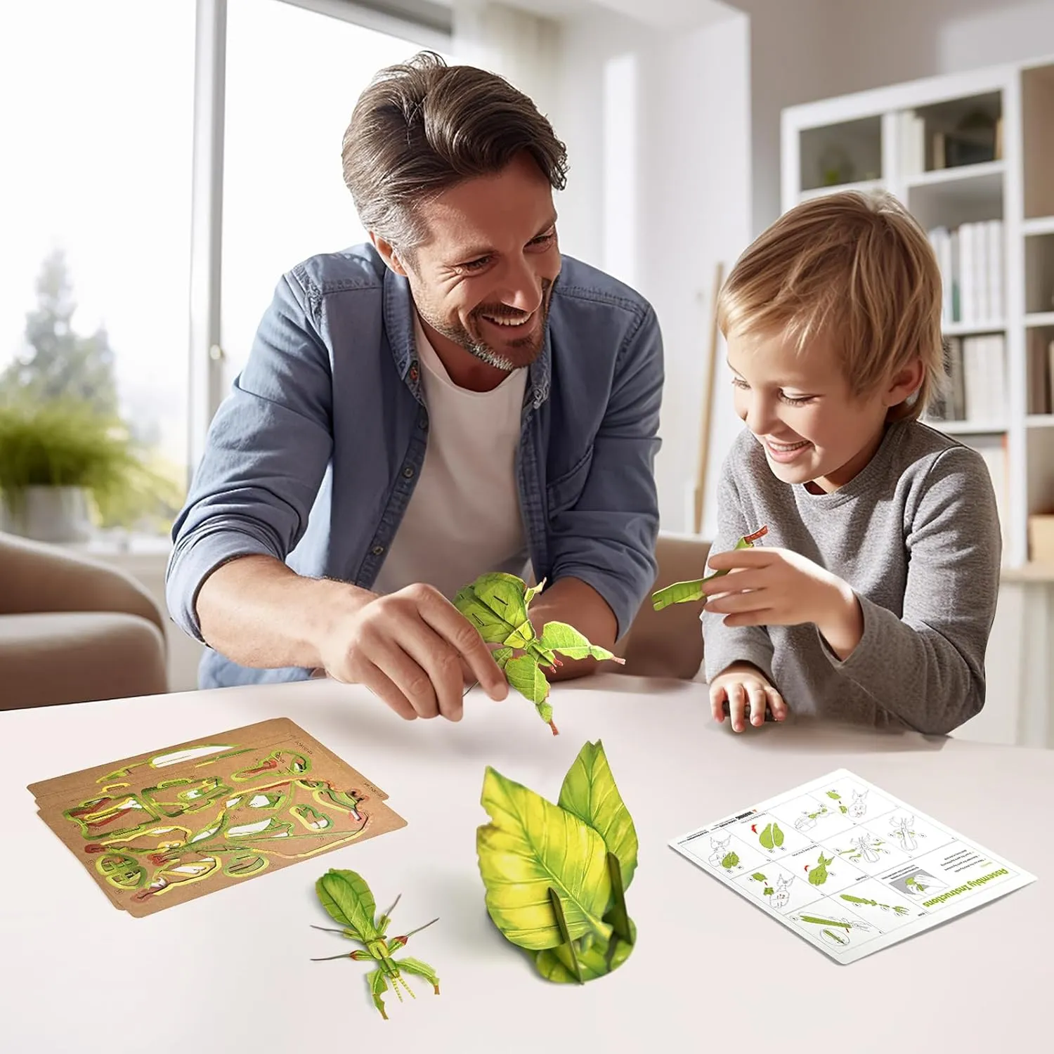 STEM Toys Eco-Friendly 3D Paper Puzzles, Educational Toys for 7  Year Old, Preschool Toys for Birthday, Christmas, Holidays(Giant Asian Mantis and Phyllium)……