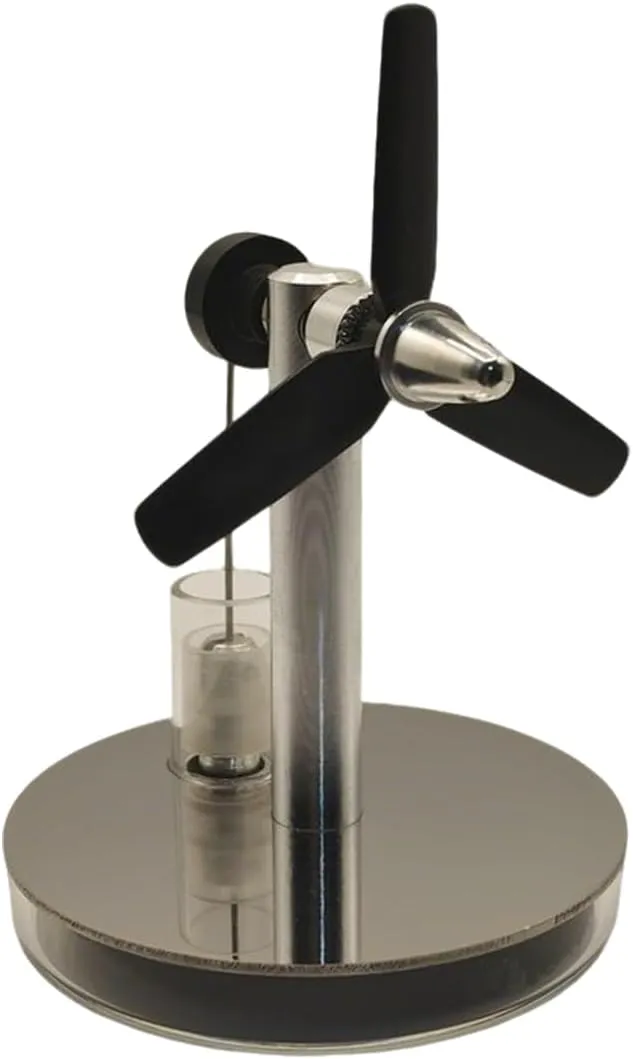 Stirling Engine Model, Three-Blade Propeller Swashplate Low-Temperature Stirling, Mini Handcrafted Cup Lid Heat Engine, Creative Desktop Decor Science Educational Set for Adults