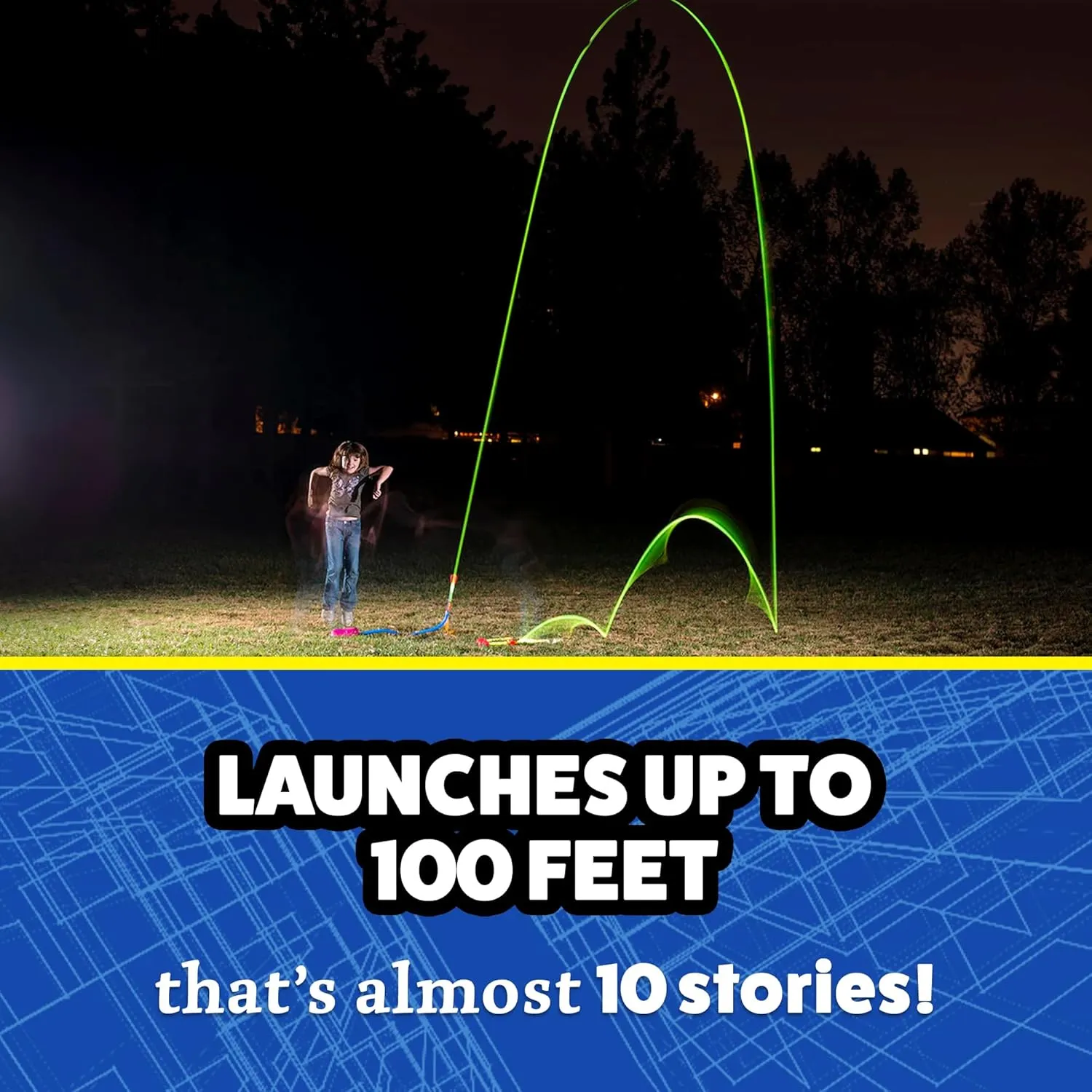Stomp Rocket Ultra LED Rocket Launcher for Kids, 4 LED Foam Tipped Rockets - Fun Backyard & Outdoor Kids Toys Gifts for Boys & Girls - Toy Foam Blaster Set - Multi-Player Adjustable Launch Stand