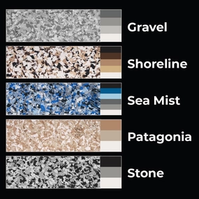 Stone Coat Bag Countertops Floor Flake 1 Lb, Shoreline, Industrial Strength Epoxy Flake System for Garage, Custom Blends for One Day DIY Installation, Spruce Up Your Space with Patterns and Designs
