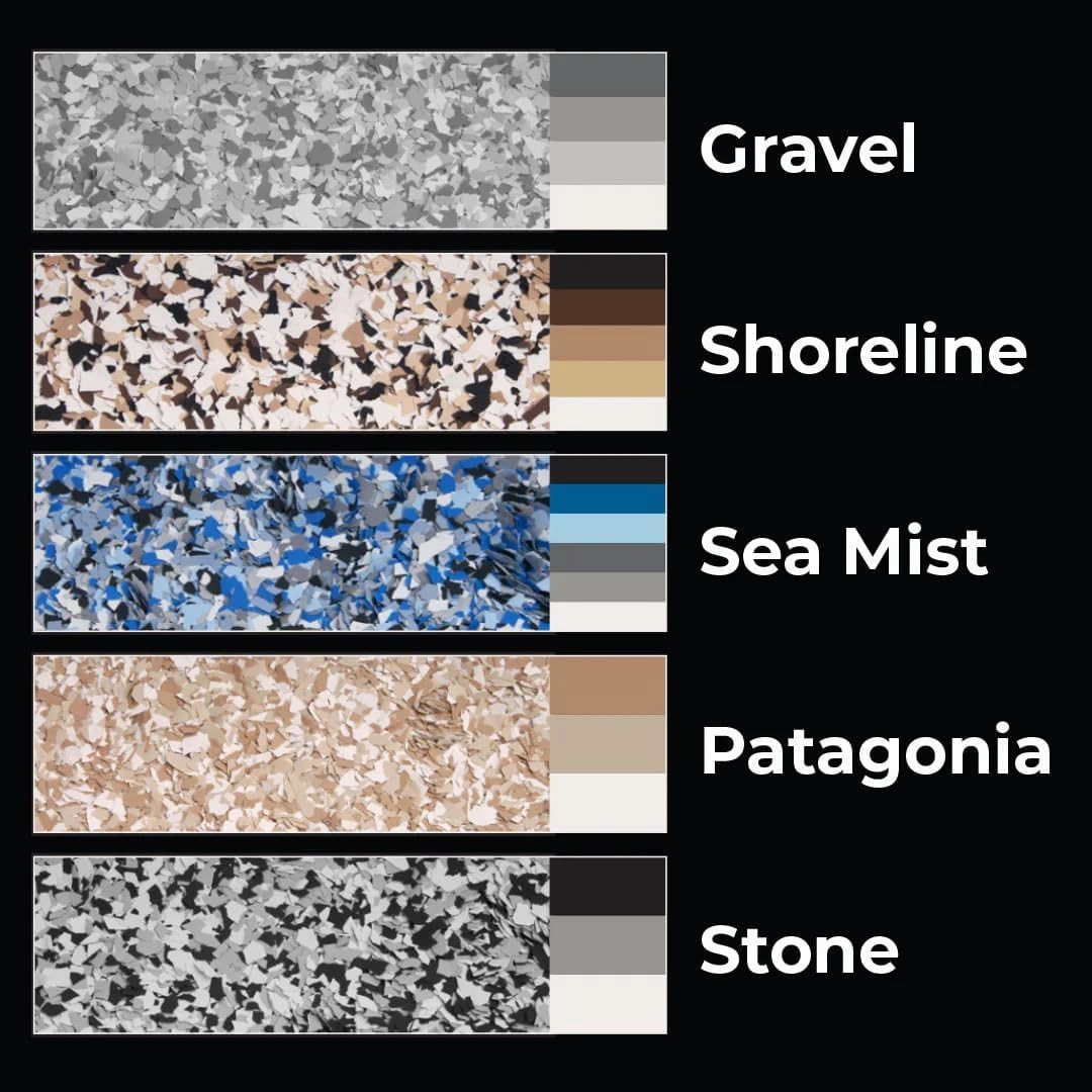 Stone Coat Bag Countertops Floor Flake 1 Lb, Shoreline, Industrial Strength Epoxy Flake System for Garage, Custom Blends for One Day DIY Installation, Spruce Up Your Space with Patterns and Designs