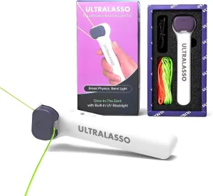 String Toy Glow in The Dark Zip Shooter Integrated UV Blacklight – Portable Rope Launcher Loop Fidget Toy Ideal Gift for Children Cool Gadget for Amazing Tricks and Endless Entertainment