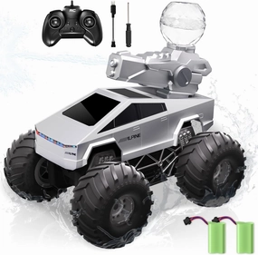 Summer Toys 1:16 RC Car with Water Gun -2.4 GHZ Remote Control Car, 4WD All Terrain Amphibious Assault,Electric Vehicle Outdoor Pool Toys for Kids, Gifts for BoysGirls Age 5  Years Old