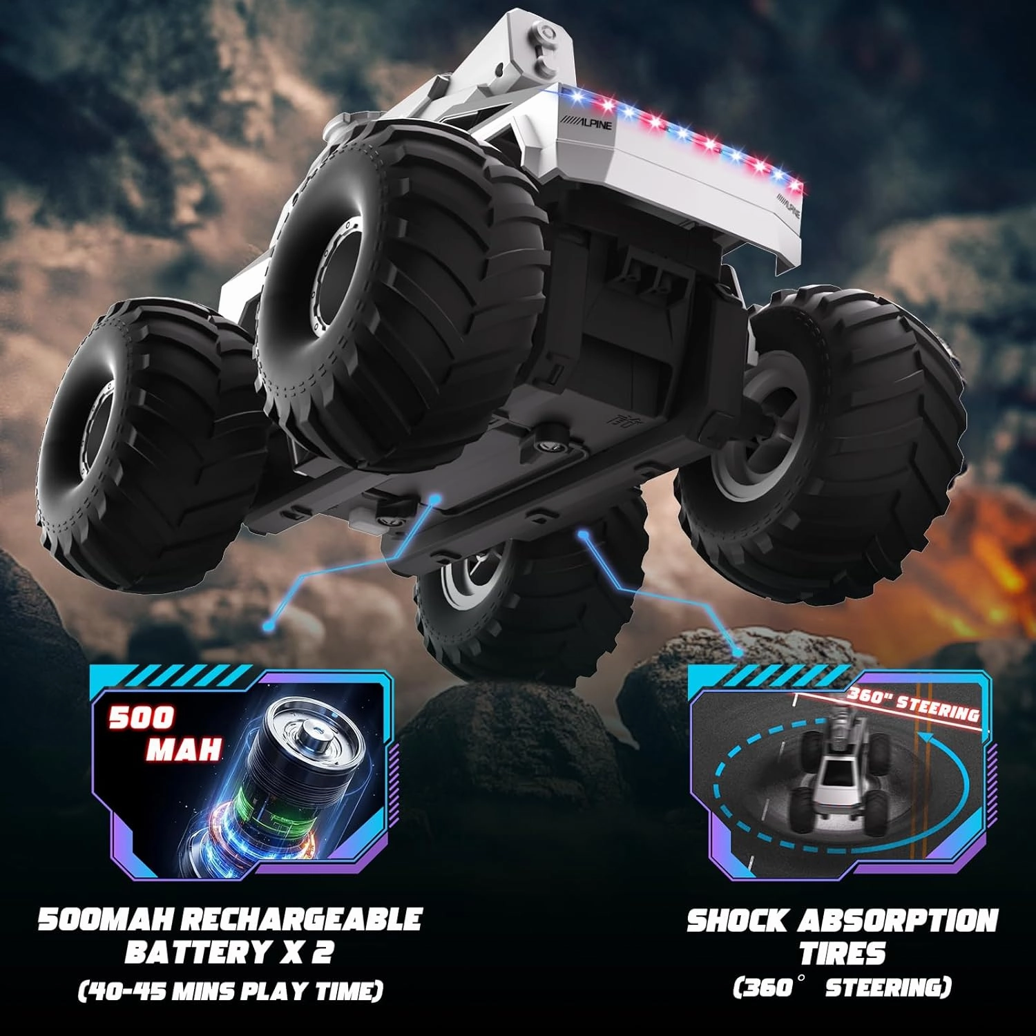 Summer Toys 1:16 RC Car with Water Gun -2.4 GHZ Remote Control Car, 4WD All Terrain Amphibious Assault,Electric Vehicle Outdoor Pool Toys for Kids, Gifts for BoysGirls Age 5  Years Old