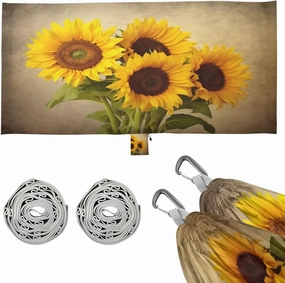 Sunflowers Vintage Camping Hammock, 330 lbs with 2 Tree Straps, Carry Bag, Single Portable Hammock for Outdoor/Indoor, Hiking, Beach, Backpacking, Travel