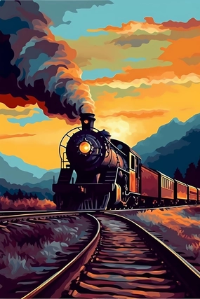 Sunset Train Theme Wooden Puzzle for Home Decor DIY Fun Game Family Educational Games Toys Gifts Wooden Puzzle 1000 Pieces
