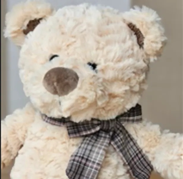 Susarts handmade Biege teddy Bear with ribbon ''Genny''