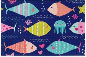 susiyo 1000 Piece Jigsaw Puzzle for Adults Kids, Colorful Fishes Puzzle Wooden Jigsaw Puzzle Family Game Intellective Toys Wall Art Work for Educational Gift Home Decor