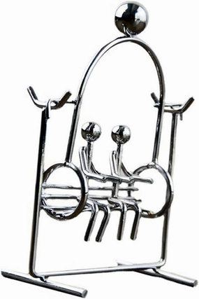 Swinging Ornament Iron Art Balancing Toy Creative Couple Design Desktop Decor Physics Tumbler for Home Office Stable Flat Base Unique for Relief
