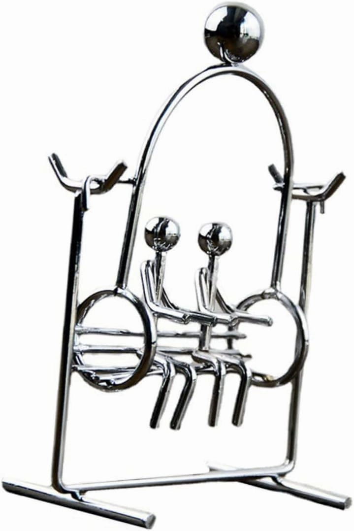 Swinging Ornament Iron Art Balancing Toy Creative Couple Design Desktop Decor Physics Tumbler for Home Office Stable Flat Base Unique for Relief