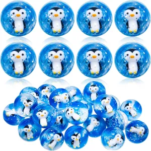 Syhood 24 Pcs Penguin Bouncy Ball Bulk Silicone Sea Creature Bounce Balls Sea Fish Party Favors Penguin Toy Game Indoor 45 mm Gift for Graduation (Penguin)