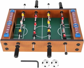 Tabletop Foosball Table, Portable Mini Table Football, Soccer Game Set with Two Balls and Score Keeper for Adults and Kids Game Party Lay Toys