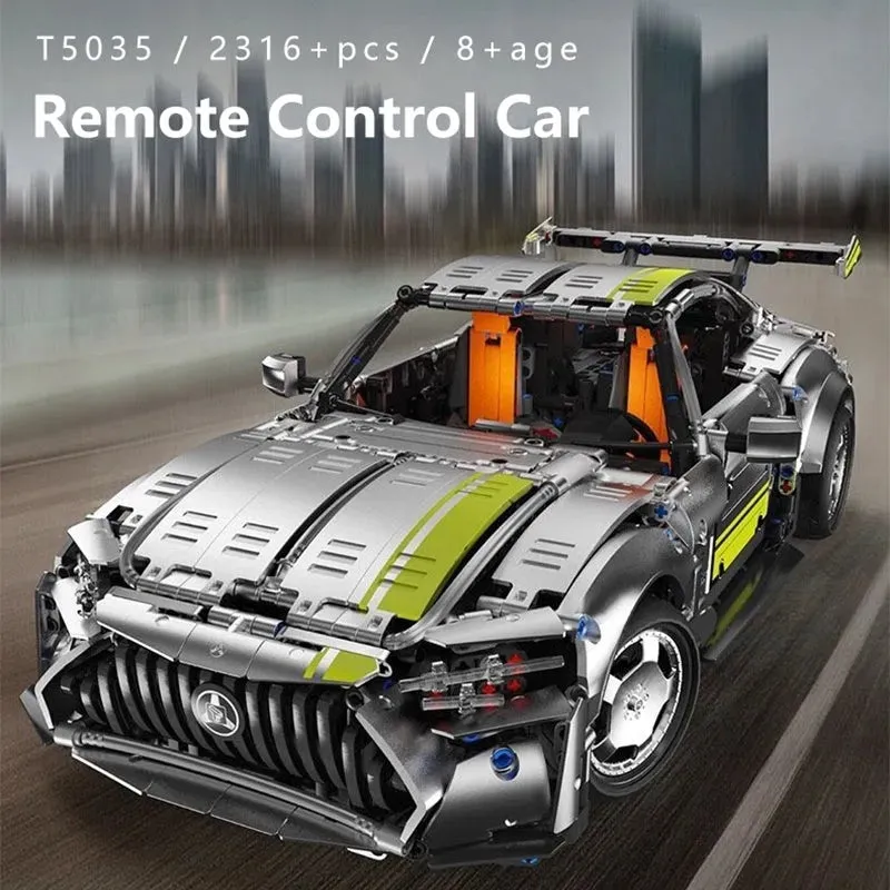 Tech MOC APP RC AMG GT Super Racing Car Bricks Toys T5035