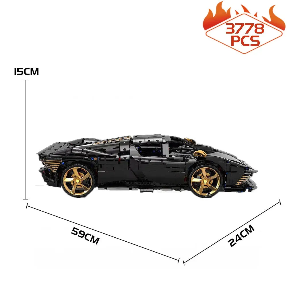 Tech MOC Ferrari Daytona SP3 Supercar Bricks Toys 006-1