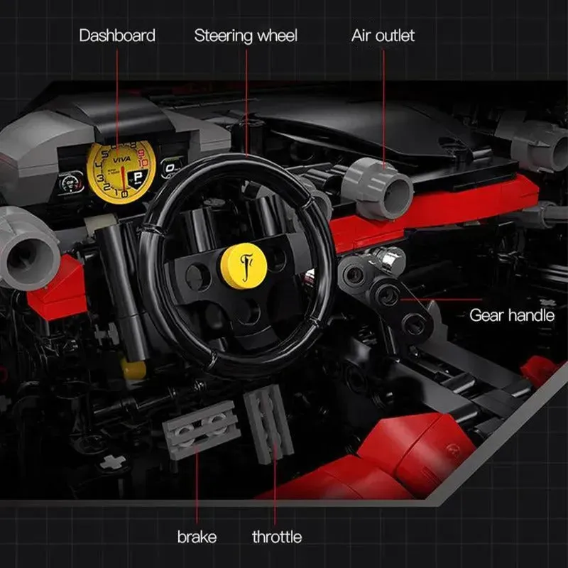 Tech MOC Ferrari LA Ferrari Super Racing Car Bricks Toy EU