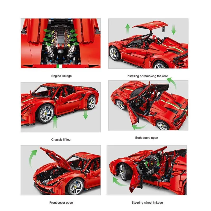 Technic MOC Ferrari F8 Racing Sports Car Bricks Toy