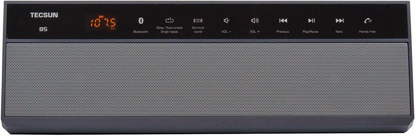 TECSUN B-5 Wireless Bluetooth Speaker with Digtial FM Radio and MP3 Player - Black