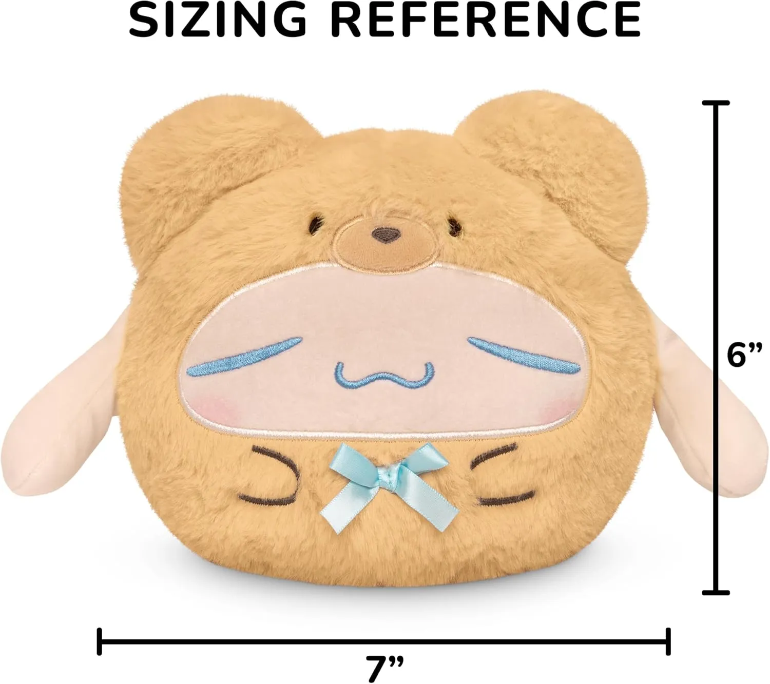 TeeTurtle Cinnamoroll Teddy Bear Reversible 6" Plushie - Officially Licensed Sanrio - Cute Kawaii Soft Stuffed Animal