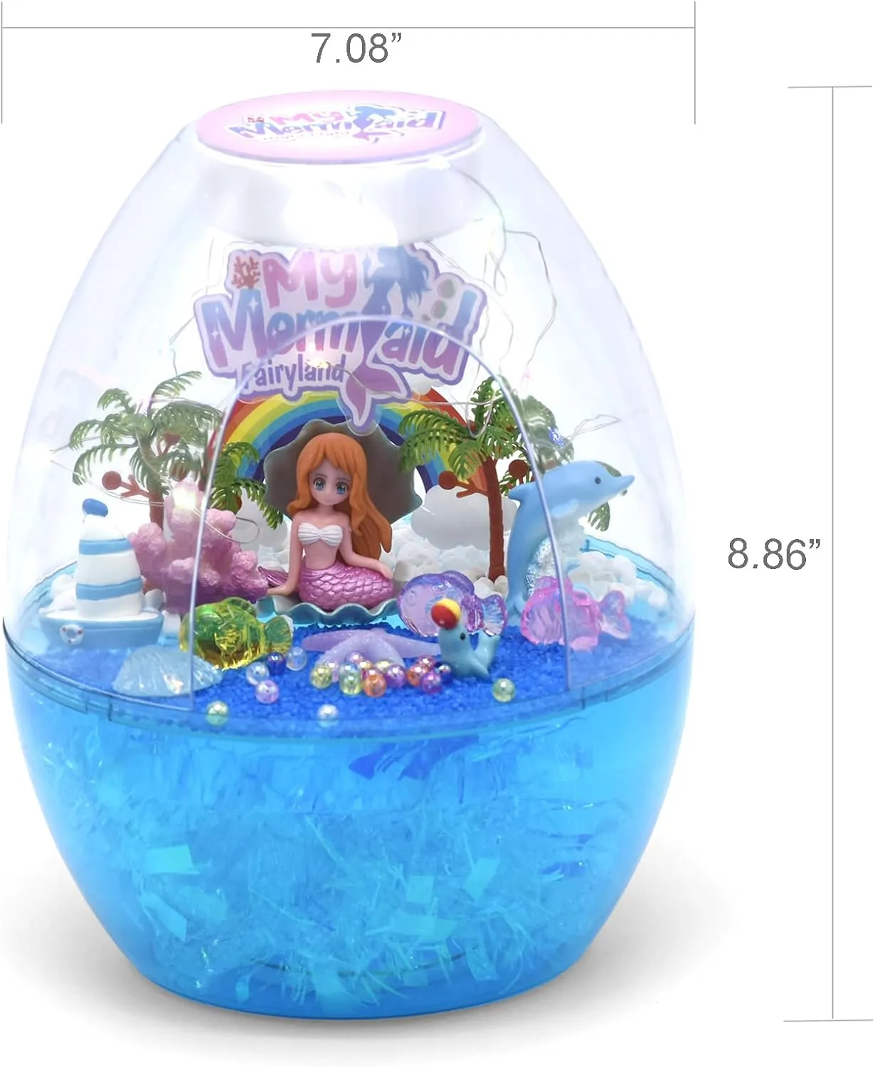 Terrarium Kit for Kids Build a Mermaid Habitat, DIY Night Light Mermaid Toys, Science Kits, Arts and Crafts for Boys Girls Ages 3  4 5 6 7 8 9 10 Gifts