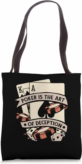 The Art Of Deception Poker Hands Texas Holdem Player Poker Tote Bag