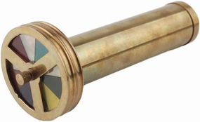The Helicopter Co. Handmade Brass Kaleidoscope| Perfect for Thanksgiving Gift | Handmade Vintage Look Antique Finish Mirror Lens | 3D Mirror Lens (Black Finish)