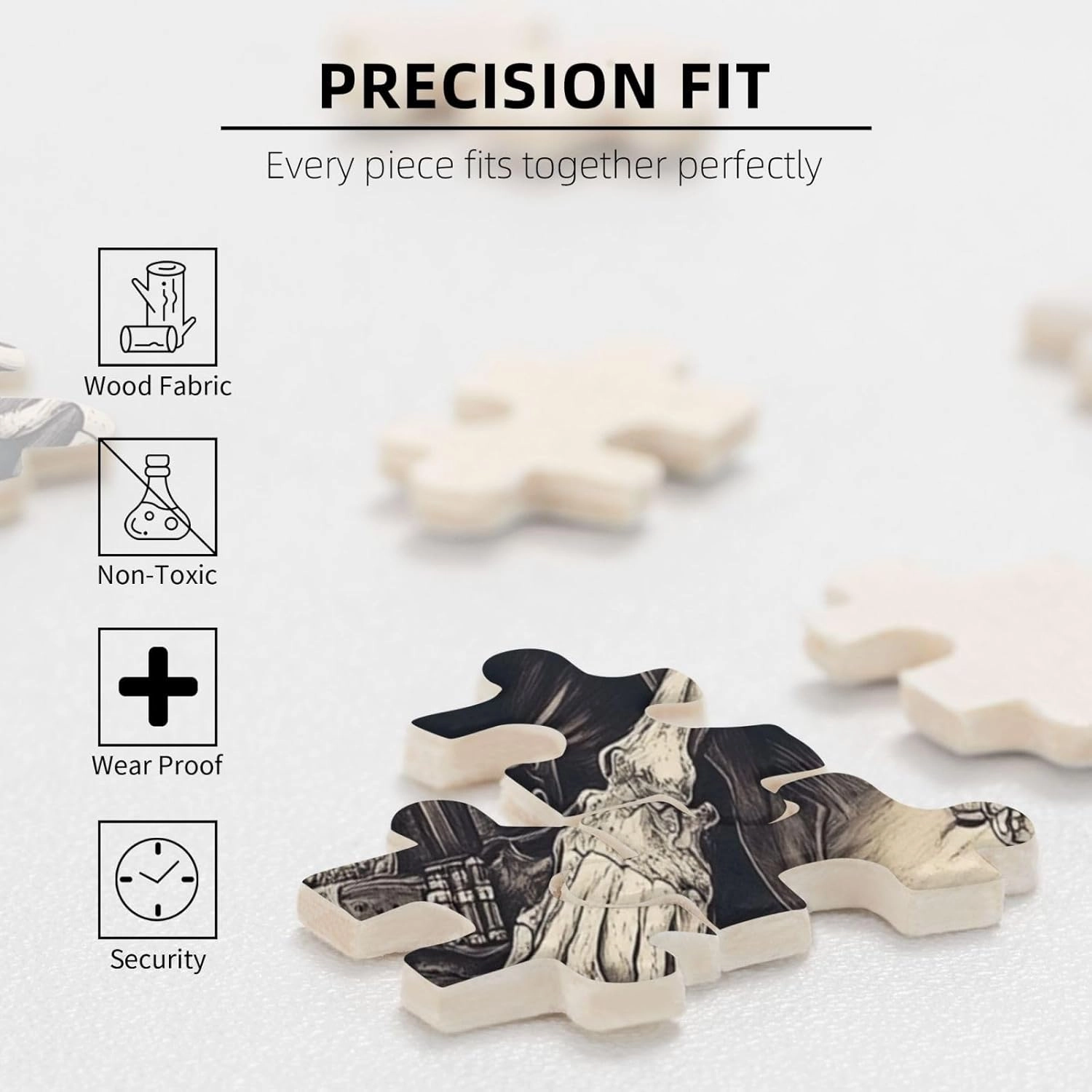 The Skeletons in The Desert Drink Alcohol,1000 Piece Wooden Puzzle for Adults,Unique Artwork for Adults,Brain Training Challenge,Stress Relief Activity,Eco-Friendly Woodens Pieces