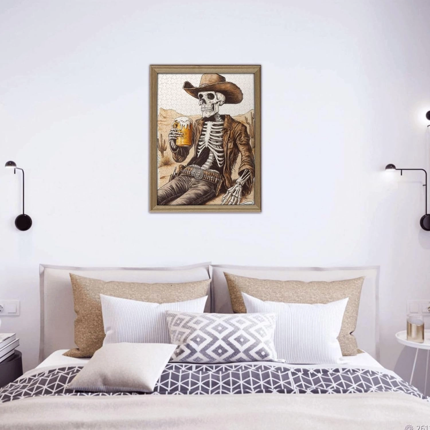 The Skeletons in The Desert Drink Alcohol,500 Piece Wooden Puzzle for Adults,Brain Training Challenge,Stress Relief Activity,Unique Artwork for Adults,Eco-Friendly Woodens Pieces