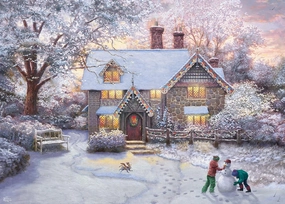Thomas Kinkade Christmas at Gingerbread Cottage Puzzle - 1000Piece