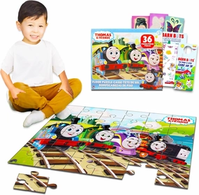 Thomas The Train Floor Puzzle for Kids, Toddlers - Bundle with 36 Pc Thomas and Friends Floor Puzzle, Stickers, Tattoos, More | Thomas The Train Toys for Boys