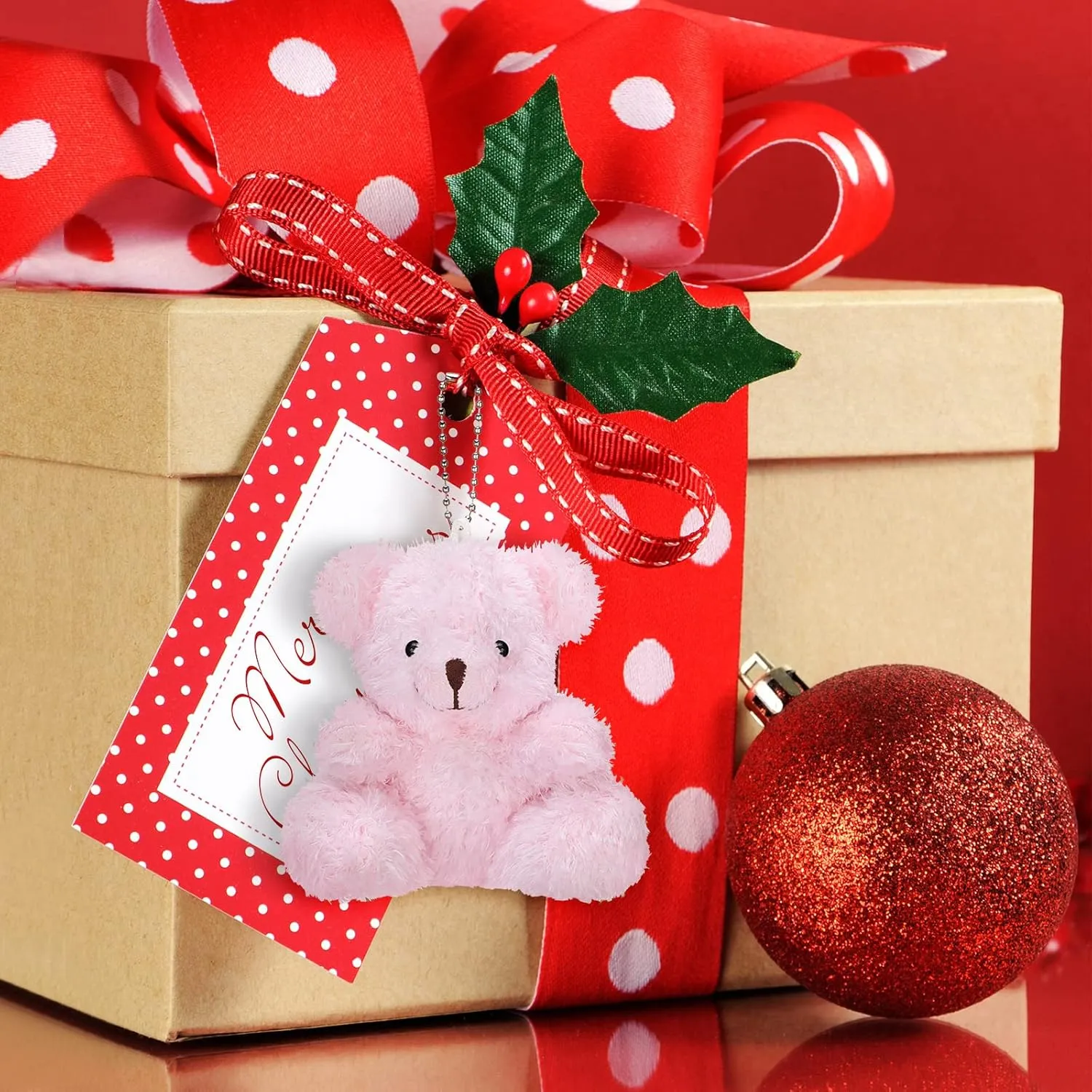 Threan 8 Pcs Mini Plush Bears 4'' Small Bear Bulk Stuffed Animal Toys Tiny Soft Bear Doll Present Stuffers for Keychain Baby Shower Party Favors Supplies(Pink)