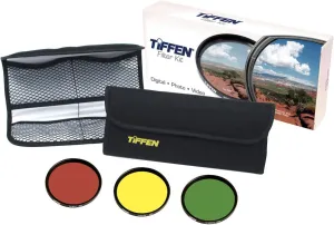 Tiffen Black & White Filter Kit (Yellow, Red, Green and Pouch), - 67mm