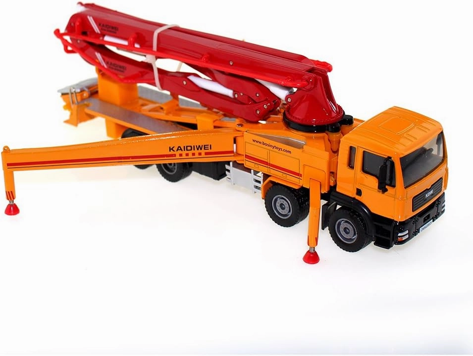 Tipmant Alloy Die-cast Vehicle Model Toy Diecast Engineering Concrete Pump Truck Car High Simulation Kids Gift 1:55 (Orange)