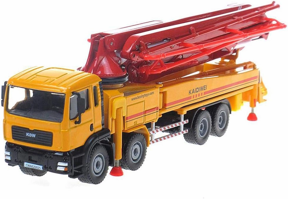 Tipmant Alloy Die-cast Vehicle Model Toy Diecast Engineering Concrete Pump Truck Car High Simulation Kids Gift 1:55 (Orange)
