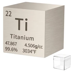 Titanium Cube Metal Density Cubes Pure Metal High Density Element Cube for Element Collections Lab Experiment Material Hobbies DIY Teacher Science Creative Gift (Ti 1inch)