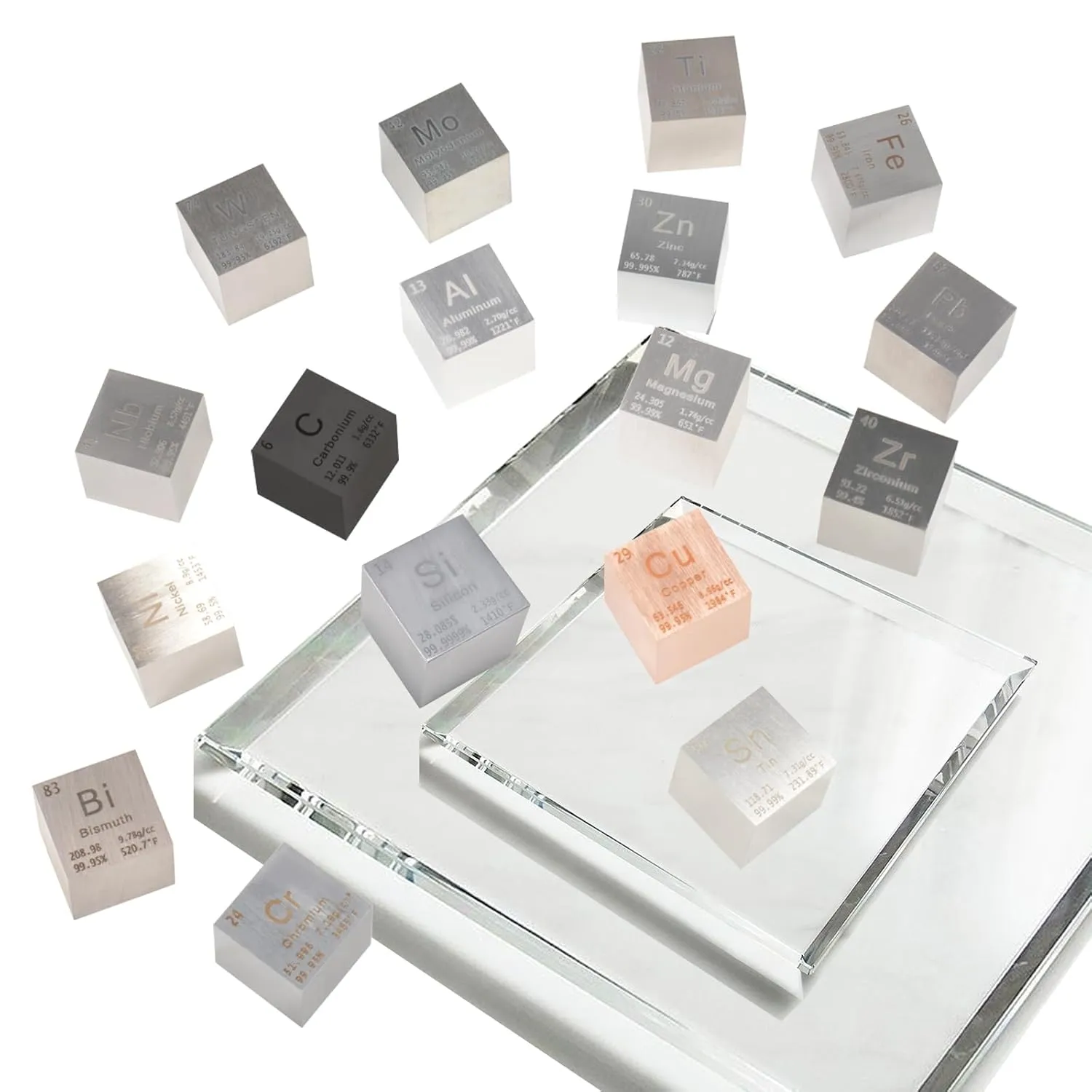 Titanium Cube Metal Density Cubes Pure Metal High Density Element Cube for Element Collections Lab Experiment Periodic Table Collection DIY Teacher Science Creative Gift（Titanium，1 Inch）