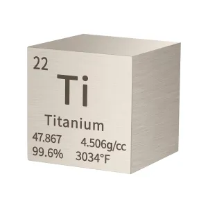 Titanium Cube Metal Density Cubes Pure Metal High Density Element Cube for Element Collections Lab Experiment Periodic Table Collection DIY Teacher Science Creative Gift（Titanium，1 Inch）