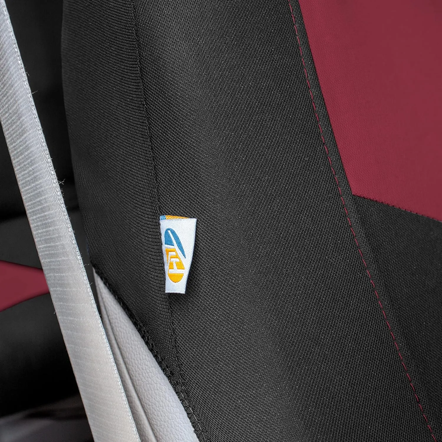 TLH Universal Fit Automotive Seat Covers Burgundy Cloth Car Seat Covers Full Set, Car Seat Protector Interior Accessories Classic Flat Cloth Car Seat Covers fit for Most Cars, Trucks, SUVs or Vans
