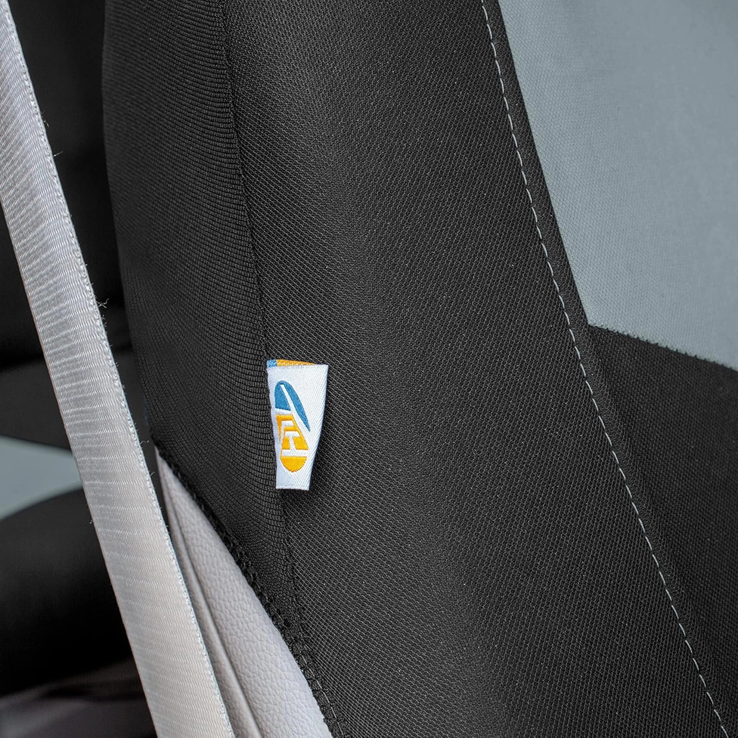 TLH Universal Fit Automotive Seat Covers Gray Black Cloth Car Seat Covers Full Set, Car Seat Protector Interior Accessories Classic Flat Cloth Car Seat Covers fit for Most Cars, Trucks, SUVs or Vans