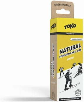 TOKO Natural Performance Wax – Hot Wax for Skis & Snowboard – Biodegradable PFC Free Swiss Technology – 120 Gram Yellow – Racing & Training